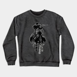 Rustic cowboy with rifle riding horse classic sketch Crewneck Sweatshirt